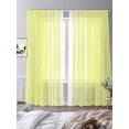 thumbnail image 3 of Yellow White Stripe Sheer Curtains 84 Inch Length 2 Panels Set, Modern Rustic Vertical Striped Voile Window Treatment Rod Pocket Curtains Sheers Drapes for Bedroom/Living Room/Kitchen 52"x84"x2, 3 of 7