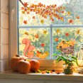thumbnail image 2 of Pegatinas para ventanas: 1 magníficas pegatinas electrostáticas decorativas con patrón de hoja de arce de calabaza y ardilla para evitar que los pájaros golpeen sus ventanas, 2 of 5
