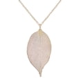 thumbnail image 1 of Leaf Pendant Golden Tone Intricate Adjustable Fashion Necklace for Women Gift, 1 of 4