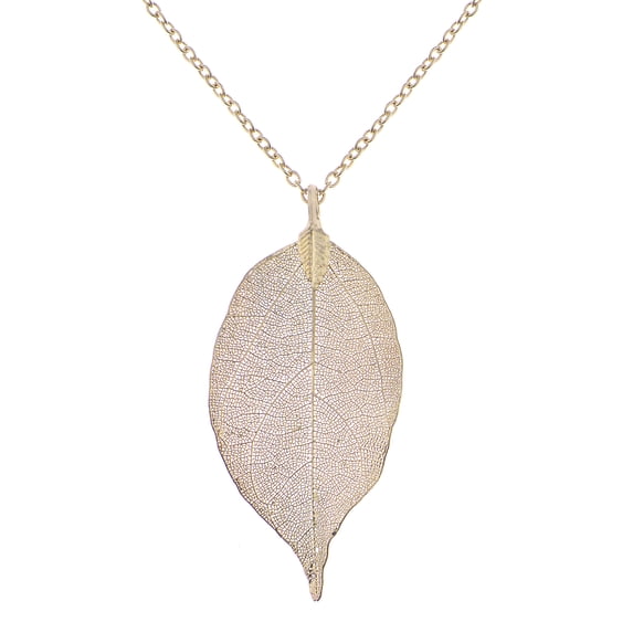Leaf Pendant Golden Tone Intricate Adjustable Fashion Necklace for Women Gift
