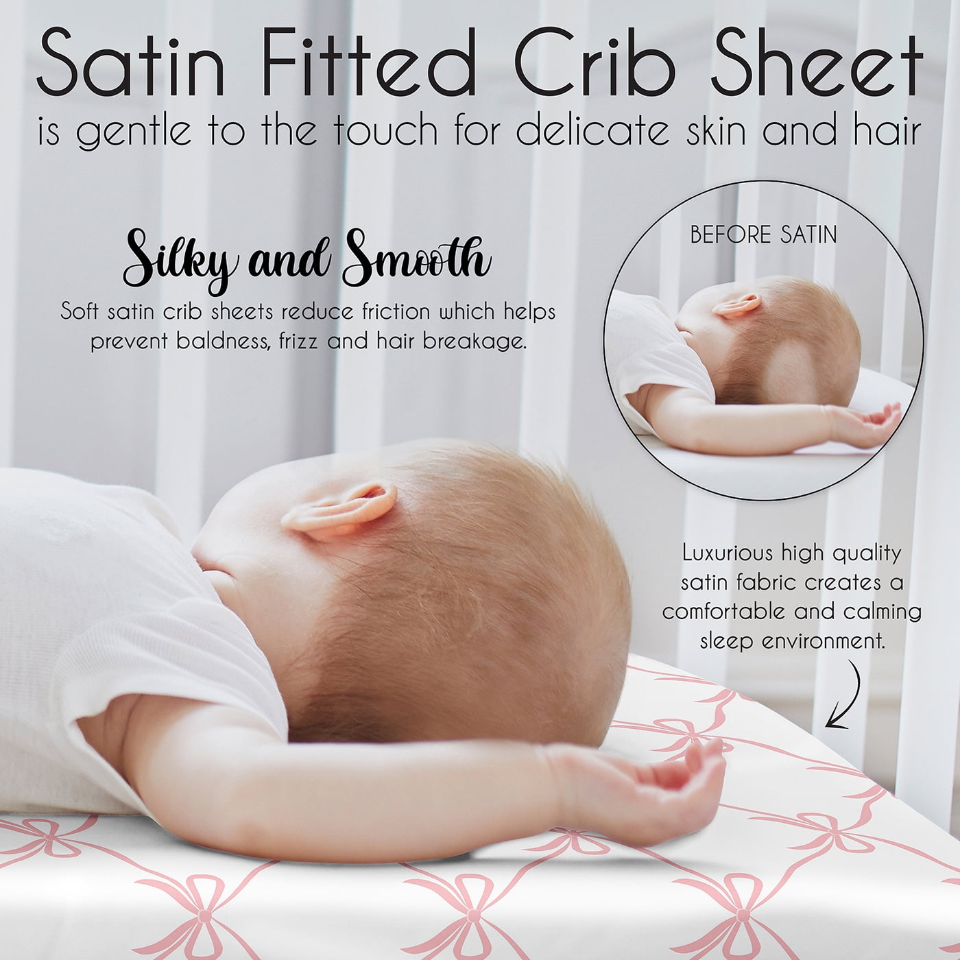 Sweet Jojo Designs Ballerina and Ballet Bows Girl Satin Fitted Crib Sheet