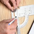 thumbnail image 2 of Outil de Mise en Page Carrée Triangulaire 7 Pouces, Menuiserie Professionnelle avec Base Réglable, Carré en Acier Inoxydable avec Niveau, Guide de Mesure pour Coupes Précises, 2 of 5