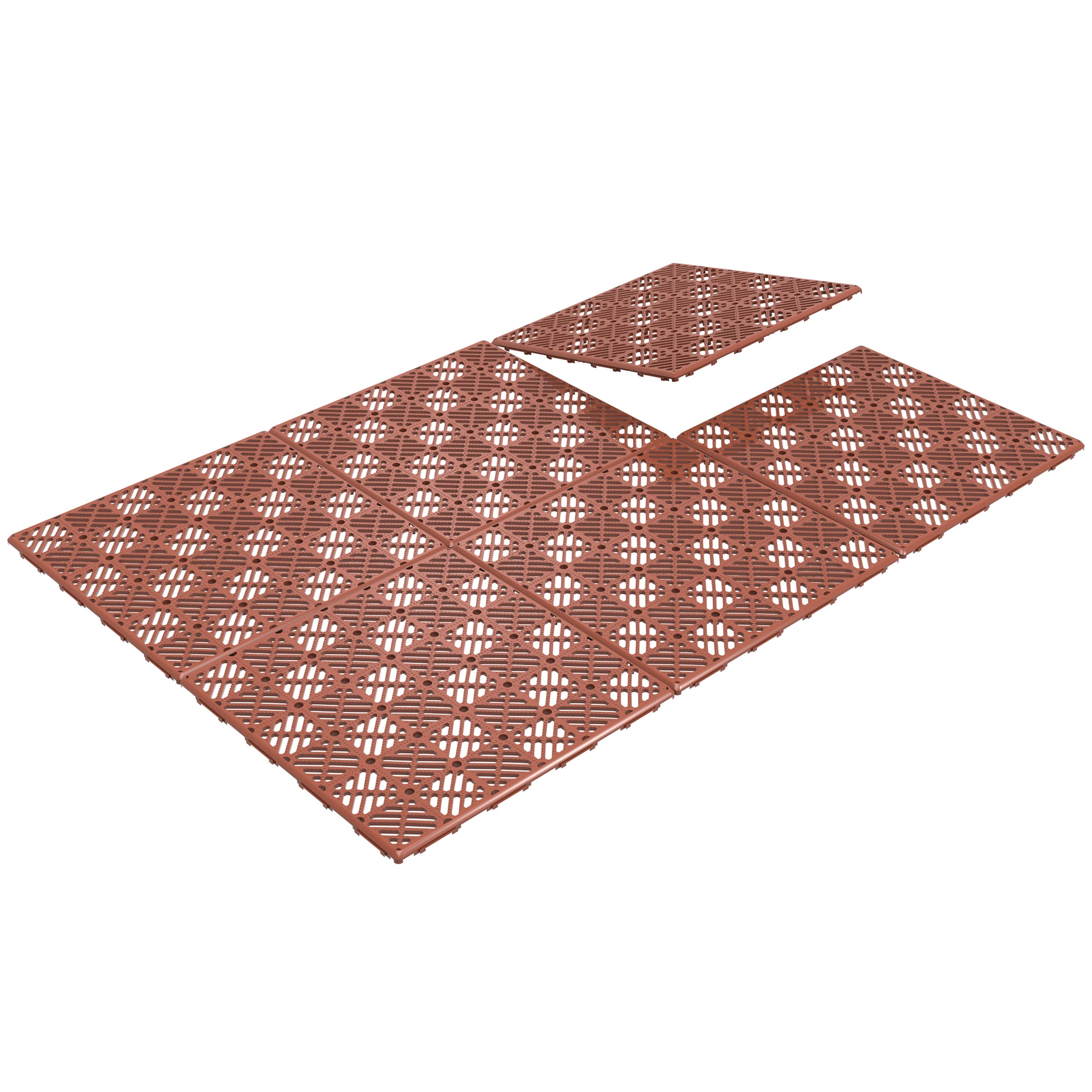 Interlocking Floor Tiles for Patio, Deck, Walkway, Garage, 30 Piece By Pure Garden