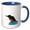 Blue/White, variant on 3drose, Turquoise Blue Fishing Bird Vector Art, 11oz Two-tone Black Mug