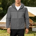 thumbnail image 3 of Sun Hoodie Mens Summer Fall Long Sleeve Loose Casual Lightweight Zip Up Hooded Sun Jacket Outerwear with Pockets, 3 of 6
