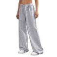 thumbnail image 7 of Nestiefly Wide Leg Sweatpants Women Low Rise Baggy Sweatpants Y2K Drawstring Cotton Lounge Pants Womens Fall Fashion 2026 Gray S, 7 of 7