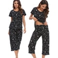 thumbnail image 2 of Ensembles de Pyjama pour Femmes, Hauts de Nuit avec Pantalons Capri, 2 of 7
