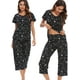 Hauts de Nuit pour Femmes avec Pantalons Capri Pyjama Sets – image 2 sur 7