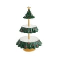 thumbnail image 2 of Christmas Tree Fruit Snack Stand, Resin Decorative Dessert Display, Tiered Holiday Party Sharing Tray, Multi-Purpose Fruit & Snack Holder, Holiday Table Decor, Ornament Gift, 12.99x7.48in, 2 of 4
