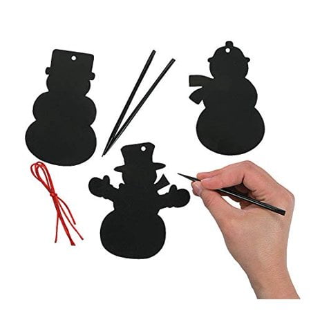 Fun Express Ornements Bonhomme de Neige Colorés pour Enfants - Fait 24, Inclut 12 Ornements - Artisanat de Noël et d'Hiver pour Préscolaire, Jardin d'Enfants