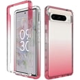 thumbnail image 1 of Compatible with Google Pixel 8 Pro Gradient Clear Case Shockproof Protection Case TPU+PC Cute Clear Full Body Protective Cover Cases Red, 1 of 5