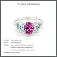 thumbnail image 4 of Gem Stone King 10K White Gold Pink Created Sapphire Sky Blue Aquamarine and Diamond Accent Three-Stone Women Engagement Ring 2.56 Cttw (Size 7.5), 4 of 4