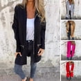 thumbnail image 2 of Women Jacket Windbreaker Style Hooded Drawstring Waist Zippered Pockets Solid Color Zip-up Thermal Long-Sleeved Biking Hiking Workout Spring Fall Winter Coat, 2 of 8