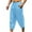 Sky Blue, variant on Odeerbi Cotton Linen Capris for Men Elastic Waist Drawstring Shorts 2025 Casual Solid Sport Capris with Pocket Straight Half Pants Gray