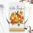 thumbnail image 4 of Fall Hello Pumpkin Patch Kitchen Dish Towels Set of 2, Autumn Maple Leaves Hand Towels Buffalo Plaid Check Drying Baking Cooking Cloth, Farmhouse Thanksgiving Home Kitchen Decor 18x26 Inch, 4 of 6