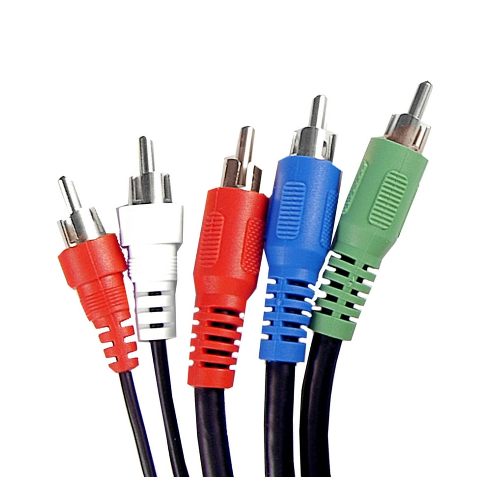 GE 6 ft. Component Audio/Video Cable, RCA Red Green Blue White Plugs