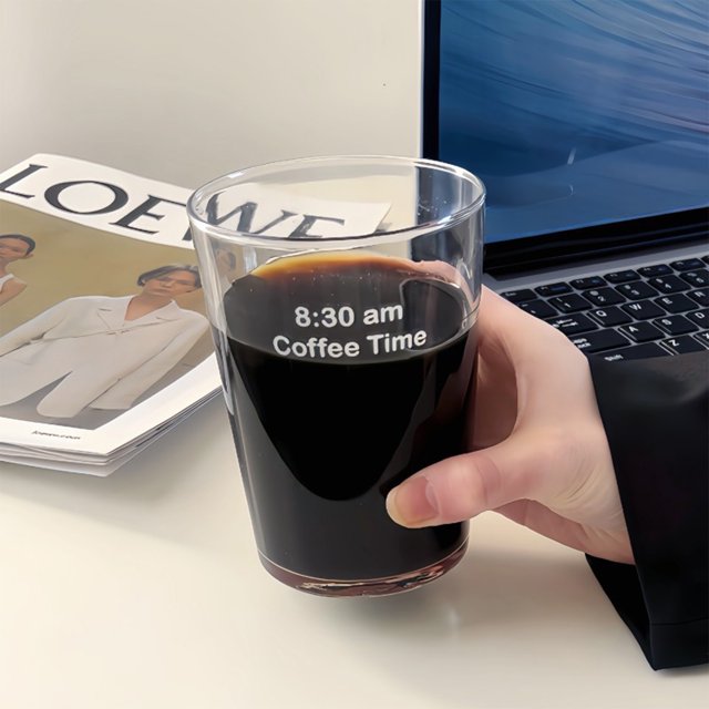 Hohaski Transparent Glass Coffee Glass Home Milk Cup Breakfast Cup Milk Tea Cup High Value Water Cup