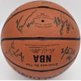 thumbnail image 3 of 1992-93 Michigan Wolverines Team Autographed Spalding Leather Basketball With 11 Signatures Including Jalen Rose Beckett BAS #AE16699, 3 of 5