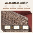 thumbnail image 6 of POCASSY 6PCS Outdoor Furniture Set with 6" Thick Cushion, Outdoor Sofa Couch Set with Swivel Chairs and Ottoman, Brown Wicker Patio Furniture Set for Porch Balcony in Red Olefin Cushion, 6 of 13