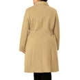 thumbnail image 4 of GRACE & GRANDEUR Women's Plus Size Winter Coats Single Breasted Jackets Long Trench Coats 3X Khaki, 4 of 8