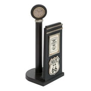 Route 66 Gas Pump Paper Holder Black Clock Signs Office Accent Decor 53557