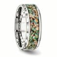 thumbnail image 4 of Stainless Steel Polished with Imitation Opal 8mm Men's Ring 13 Size, 4 of 6