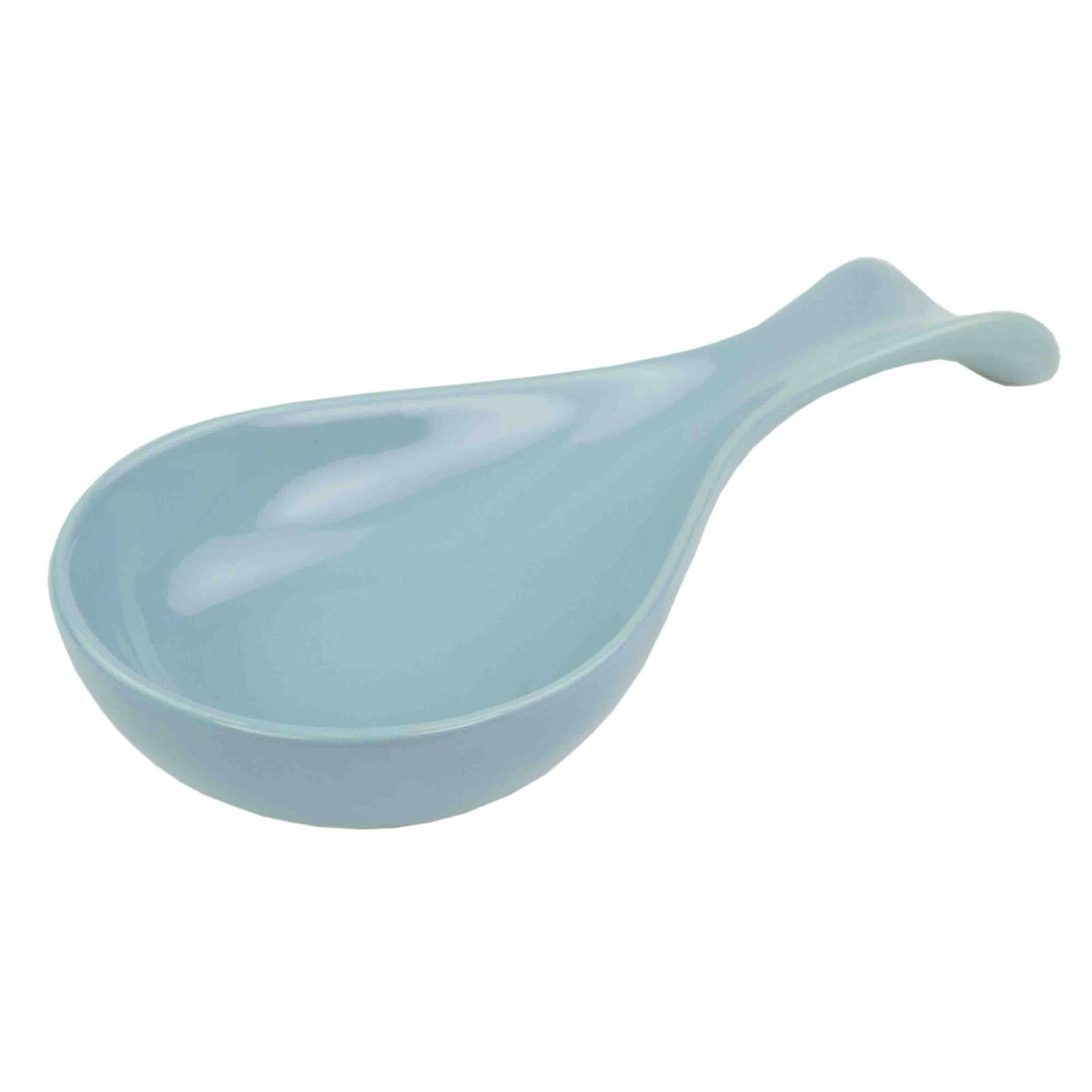 Turquoise Spoon Rest for Stove Top, DAYYET Ceramic Teal Large Spoon Holder,  Spoon Rest for Kitchen Counter, Spatula Holder Utensil Rest for Ladles