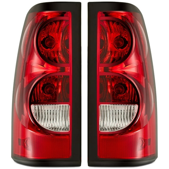 Tail Lights Rear Lamps Compatible With 1999-2007 Chevy Silverado GMC Sierra 1500 2500 3500 ;Pair;NO Bulbs; Red Lens