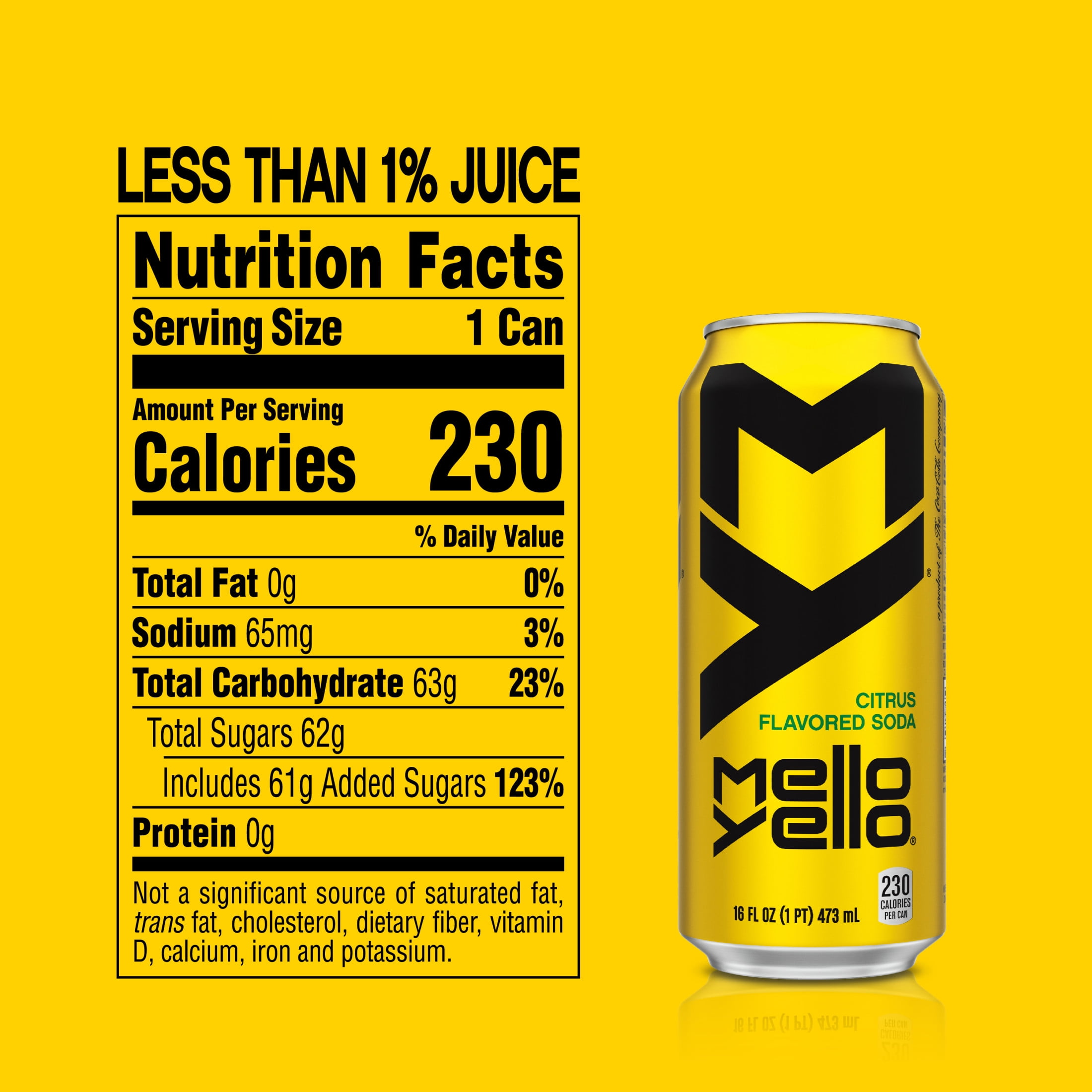 Mello Yello Citrus Soda Pop, 16 fl oz Can