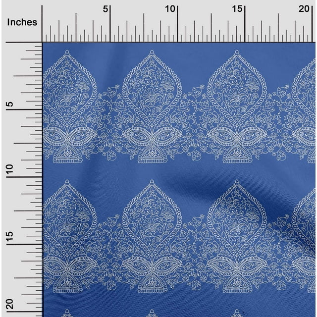 oneOone Viscose Chiffon Fabric Leaves & Floral Block Print Sewing Fabric BTY 42 Inch Wide