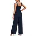 thumbnail image 3 of Women's Square Neck Wide Leg Jumpsuit with Pockets Sleeveless Casual Summer Outfit, 3 of 5