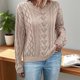 thumbnail image 2 of Sudadera con capucha para mujer,Suéter de punto con cuello en V para mujer, top acrílico de manga larga, jersey informal de color sólido para el hogar, sopatenor, 2 of 9