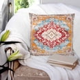 thumbnail image 3 of 18x18 Pillow Covers Set of 2, Vintage Ethnic Throw Pillow Covers Decorative Couch Cushion Case, Boho Tribes Modern Orange Middle Century Microfiber Square Pillowcases for Bedroom Car Living Room, 3 of 6