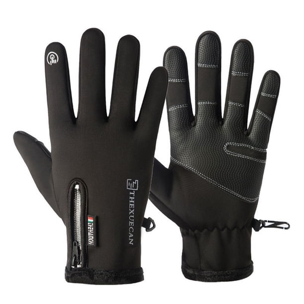 Guantes de terciopelo para exteriores para hombre, cálidos, impermeables, resistentes al viento, para ciclismo, deportes, pantalla táctil, para conducción de motocicletas y mujeres, antideslizantes