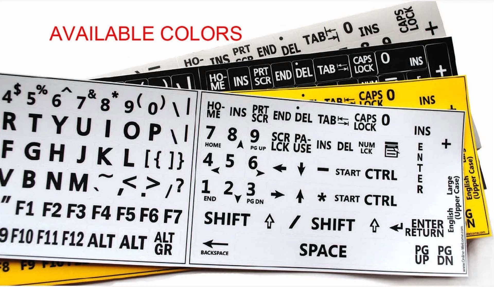 BUTTERFLY- English Uk Large White Letters Keyboard Sticker