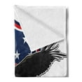 thumbnail image 2 of American Soft Flannel Fleece Blanket, Flying Eagle with USA Flag Armor Design Shape Liberty Wings in Sky Ilustration, Cozy Plush for Indoor and Outdoor Use, 60" x 80", Red Blue Black, by Ambesonne, 2 of 5