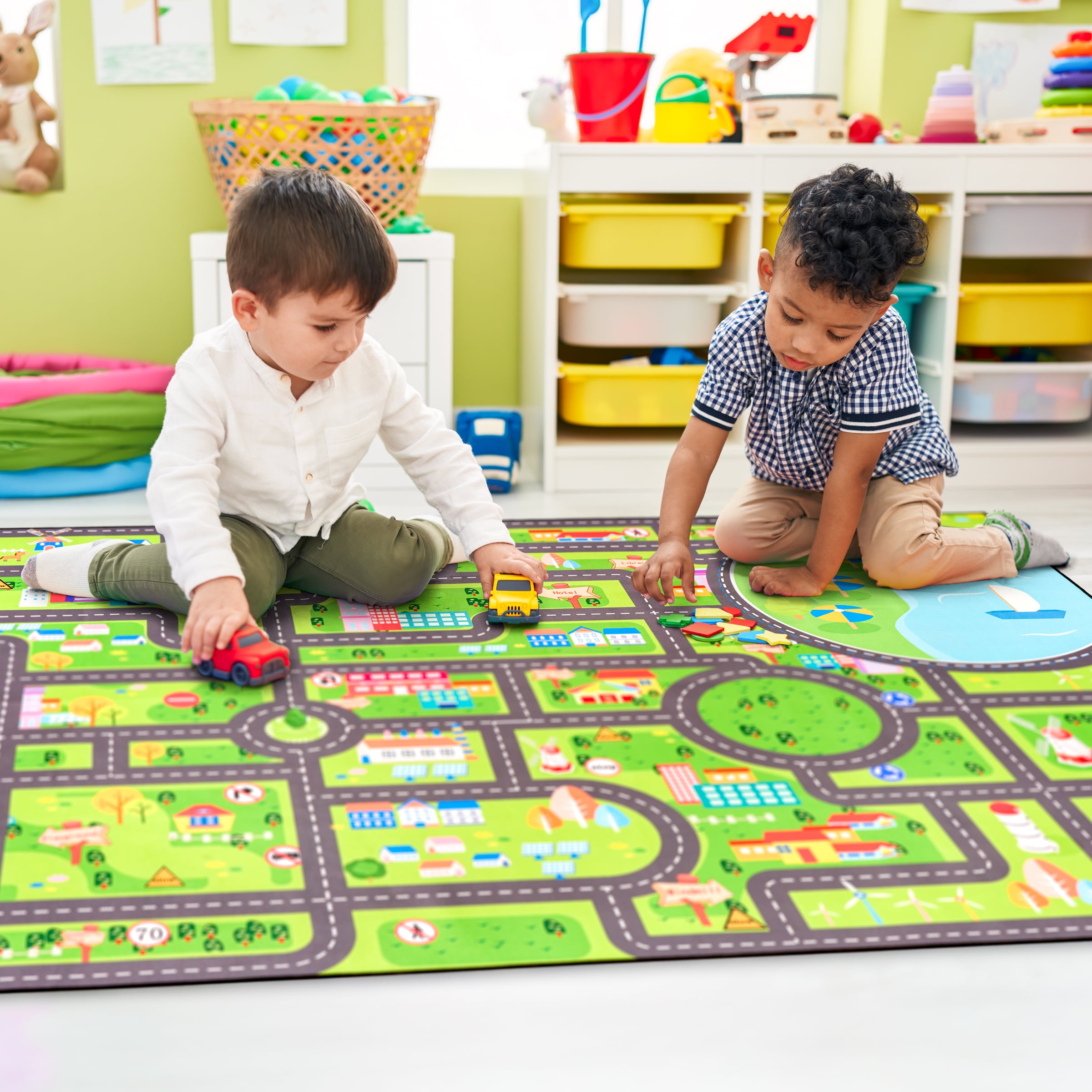 Sorbus Car Mat - 32" x 60" Large City Road Play Rug for Kids, Washable Carpet for Travel