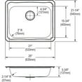 thumbnail image 2 of Elkay Celebrity Stainless Steel 25" x 21-1/4" x 5-3/8", Single Bowl Drop-in Sink, 2 of 2