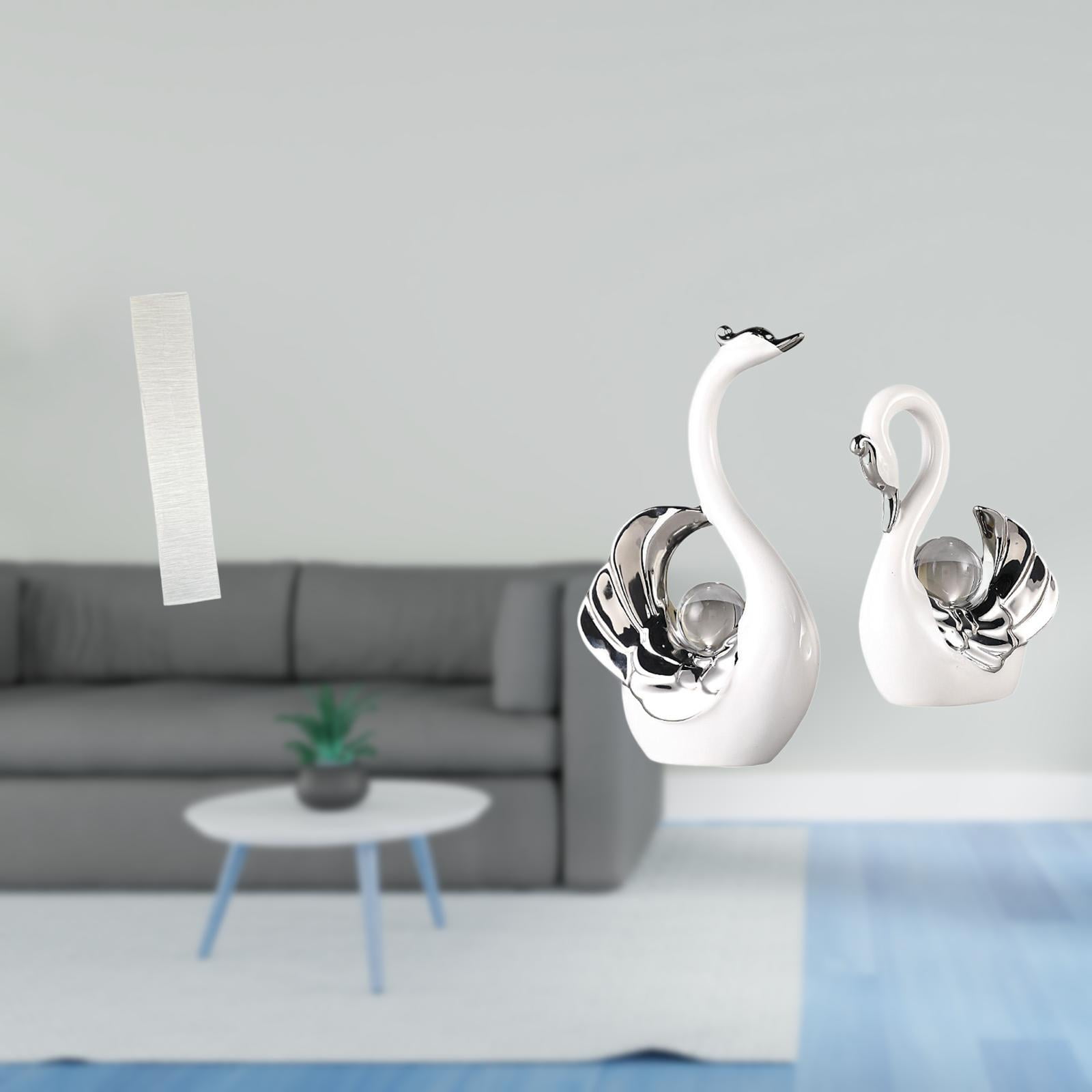 Floor Lamp Shade Swan Statue Ceramic Figurine Artistic Paper Material for Living Room and Cozy Study Room Decor
