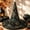 #02 B, variant on Halloween Womens Witch Hat Patchwork Wide Brim Classic Pointed Spooky Pattern Cosplay Party Headwear for Costume Dress Up Accessories,One Size,F