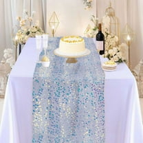 AYktou 12×72 Inch Table Runner, Dazzling Sequin Table Runner Glitter Long Tablecloth Table Decoration for Winter Summer Holiday Wedding Birthday Christmas Dining Table Home Tabletop Layout, Blue