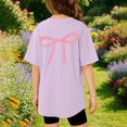 thumbnail image 5 of Tiijoy Toddler Girls Loose Bow T-Shirt Casual Short Sleeve Everyday T Shirt, Sizes 3-13, 5 of 5