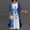 Blue, White, Multicolor, variant on Sun Dresses for Women Clothess Women Casual Floral Print Round Neck Sleeveles Dress Solid Chiffon Two-Piece Set