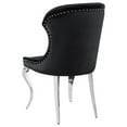 thumbnail image 4 of Cian 22 Inch Dining Chair Curved Cabriole Legs Black Velvet Set of 2 - Saltoro Sherpi, 4 of 5