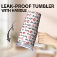 thumbnail image 5 of Stainless Steel 20oz Tumbler with Handle, Geometric Texture Double Wall Insulated Travel Coffee Cup Leak-Proof and Straw, 5 of 5