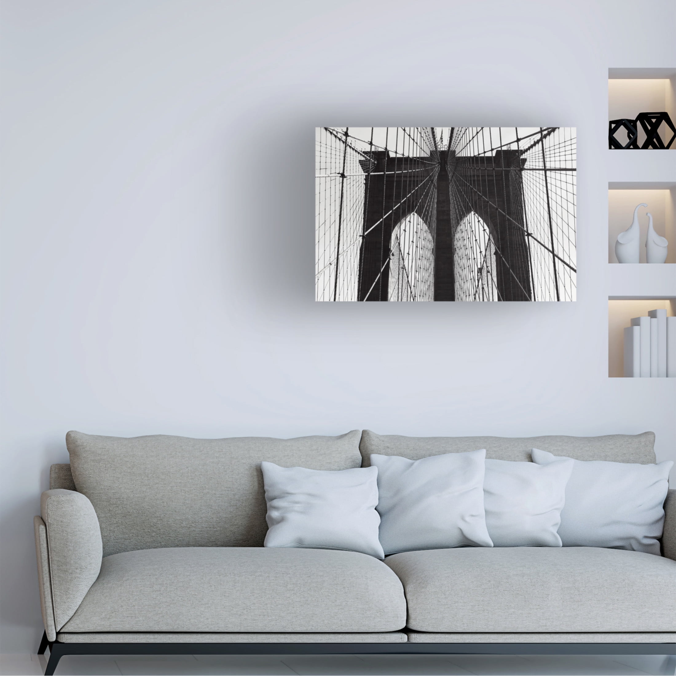 Trademark Fine Art Rikard Martin Brooklyn Bridge Canvas Wall Art