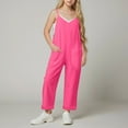 thumbnail image 2 of Gubotare Baby Girls One-Piece Rompers Girls Sleeveless Summer Romper Overalls Jumpsuits Kids Size 5-6T (Hot Pink,5-6 Years), 2 of 9