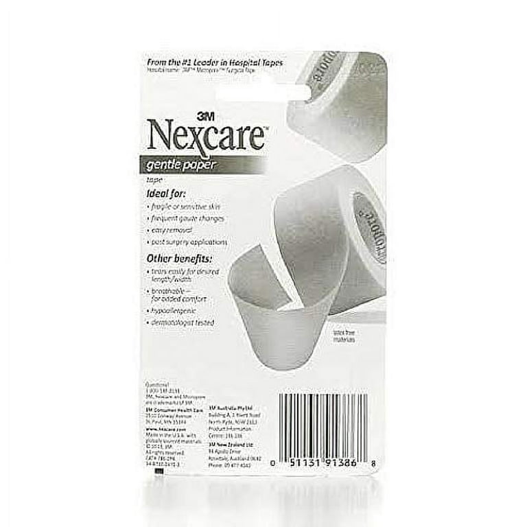 Nexcare Gentle Paper First Aid Tape 781-2PK-IRC, 1 in x 10 yds Carded,2  pack 91386 - Strobels Supply