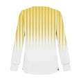 thumbnail image 4 of NuoCaiYun Womens Fashion Stripe Printed Pullover Winter V-Neck Open Button Long Sleeve Tops Polyester Spandex, 4 of 6