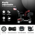 thumbnail image 5 of 4 Wheels Mobility Scooter, Folding Lightweight Travel Mobility Scooter with 360° Swivel Seat, Heavy Duty Electric Motorized Scooters for Seniors Adults, Compact Transformer Mobility Scooter, Red, 5 of 11